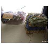 Unfinished Blanket Project w/ 8.5" Squares & Yarns