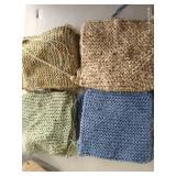 Unfinished Blanket Project w/ 8.5" Squares & Yarns