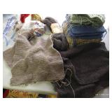 Unfinished Blanket Project w/ 8.5" Squares & Yarns