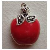 925 Silver Apple Charm