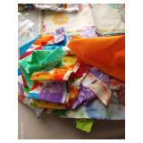 Bright Kid Cottons, Flower Panel, Prairie Points; Blue Backing