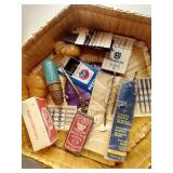 Fun Vintage Basket of Sewing Needles & Pins
