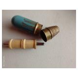 Fun Vintage Basket of Sewing Needles & Pins