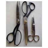 Vintage Pinking Shears, 9" Scissors, 5" Scissors