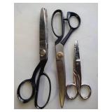 Vintage Pinking Shears, 9" Scissors, 5" Scissors