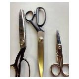 Vintage Pinking Shears, 9" Scissors, 5" Scissors