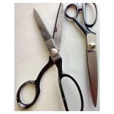 Vintage Pinking Shears, 9" Scissors, 5" Scissors