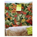 Several Yards Cream & Tan Cotton Prints & Floral Panel