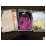 (3) Small Bins of Swim Suit & Lingerie Type Fabrics