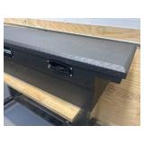 Northern Tool + Equipment Low-Profile Crossover Truck Toolbox with Removable Tray, 69in. x 20in. x 13in., Aluminum, Textured Matte Black, Pull Handle Latches