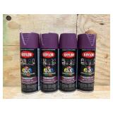 Krylon Fusion All-In-One Matte Sweet Fig Spray Paint and Primer In One (NET WT. 12-oz) (lot of 4)