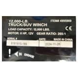 Ultra-Tow 12 Volt DC-Powered Off-Road Vehicle Winch, 12,000-Lb. Capacity, Galvanized Wire Rope #4995869 Msrp $389.99