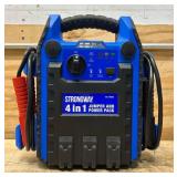 Strongway 12V Lead-Acid Jump Starter and Power Pack, 900A Peak, 250 PSI Air Compressor #6106068 Msrp $99.99