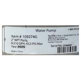 Semi-Trash Water Pump ONLY, For Threaded Shafts, 2in. Ports, 7,860 GPH #109274 Msrp $79.99