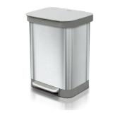 Glad 13 Gal. Stainless Steel Step on Metal Household Trash Can, Series 2 with Clorox Protection