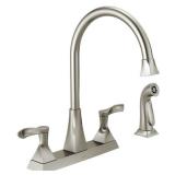 Delta Everly 2-Handle Standard Kitchen Faucet with Spray in Stainless