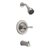 Delta Foundations Single-Handle 1-Spray Tub and Shower Faucet in Brushed Nickel