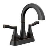 Delta Faryn 4 in. Centerset Double-Handle Bathroom Faucet in Oil Rubbed Bronze