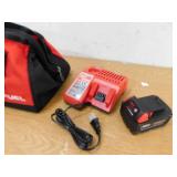 Milwaukee M18 18-Volt Lithium-Ion XC Starter Kit with One 5.0Ah Battery and Charger w/ carrying bag