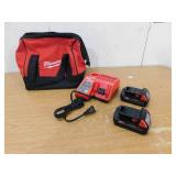 Milwaukee M18 18-Volt Lithium-Ion XC Starter Kit with Two 2.0Ah Batteries and Charger