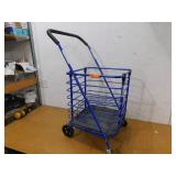 Milwaukee Steel Shopping Cart in Blue with Accessory Basket