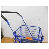 Milwaukee Steel Shopping Cart in Blue with Accessory Basket