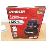 Husky 3 Gal. 120 PSI Portable Electric Oil-Free Light Duty Pancake Air Compressor with Fold Down Handle and 1-Quick Coupler