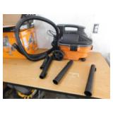 RIDGID 4 Gal. 5.0 Peak HP Portable Shop Vacuum WD4070 Wet Dry Vac with Fine Dust Filter, 14 ft. Locking Hose and Accessories