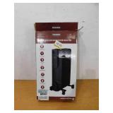 Konwin 1500-Watt Black Indoor Electric Oil-Filled Radiator Convection Radiant Space Heater with Remote Control for Living Space