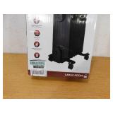 Konwin 1500-Watt Black Indoor Electric Oil-Filled Radiator Convection Radiant Space Heater with Remote Control for Living Space