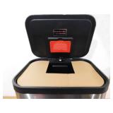 iTouchless 13.2 Gal. Stainless Steel Metal Household Trash Can with Trash Sticker, SoftStep Prox, and Odor Filter