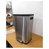 iTouchless 13.2 Gal. Stainless Steel Metal Household Trash Can with Trash Sticker, SoftStep Prox, and Odor Filter