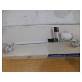 (2) MOEN Banbury 5-4/25 in. L x 3 in. H x 22-3/4 in. W Wall-Mount Clear Glass Shelf in Brushed Nickel