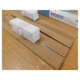 (2) MOEN Banbury 5-4/25 in. L x 3 in. H x 22-3/4 in. W Wall-Mount Clear Glass Shelf in Brushed Nickel