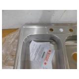 Glacier Bay 33 in. Drop-In 50/50 Double Bowl 22 Gauge Stainless Steel Kitchen Sink