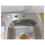 Glacier Bay 33 in. Drop-In 50/50 Double Bowl 22 Gauge Stainless Steel Kitchen Sink