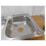 Glacier Bay 33 in. Drop-In 50/50 Double Bowl 22 Gauge Stainless Steel Kitchen Sink