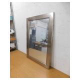 Glacier Bay 24 in. W x 35 in. H Rectangular PS Framed Wall Bathroom Vanity Mirror in Brushed Nickel