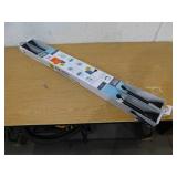 (2) Zenna Home NeverRust 72 in. Aluminum Adjustable Tension Decorative Shower Rod with Square Finials in Black