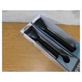 (2) Zenna Home NeverRust 72 in. Aluminum Adjustable Tension Decorative Shower Rod with Square Finials in Black