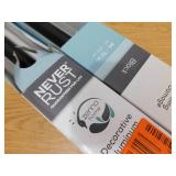 (2) Zenna Home NeverRust 72 in. Aluminum Adjustable Tension Decorative Shower Rod with Square Finials in Black