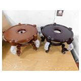 (2) Red Lantern 10.5 in. Rosewood Fishbowl Stand