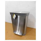 Glad 13 Gal. Stainless Steel Step on Metal Household Trash Can, Series 2 with Clorox Protection