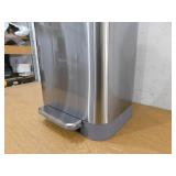 Glad 13 Gal. Stainless Steel Step on Metal Household Trash Can, Series 2 with Clorox Protection