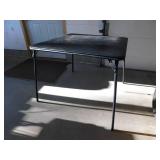 Homy Casa Feady 34.6 in. Black Foldable Plastic Top Card Table, Collapsible Portable Design for Home/Office, 140 lbs. Capacity