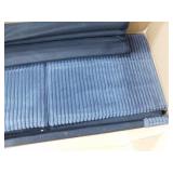 Noble House Ely Gray Chenille Upholstered Chaise Lounge Sofa with USB Charging, RGB Light Strip, Cup Holder, Side Pocket