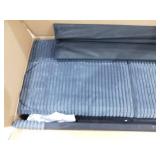 Noble House Ely Gray Chenille Upholstered Chaise Lounge Sofa with USB Charging, RGB Light Strip, Cup Holder, Side Pocket