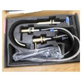 AKLFGN 8 in. Widespread 2-Handle High Arc Bathroom Faucet with Drain Kit Included and All Mounting Hardware in Brushed Gold