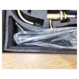 AKLFGN 8 in. Widespread 2-Handle High Arc Bathroom Faucet with Drain Kit Included and All Mounting Hardware in Brushed Gold