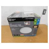 Commercial Electric 80 /110 CFM Ceiling/Wall Mount Roomside Installation Round Bathroom Exhaust Fan with LED,Night Light and Humidity Sensor